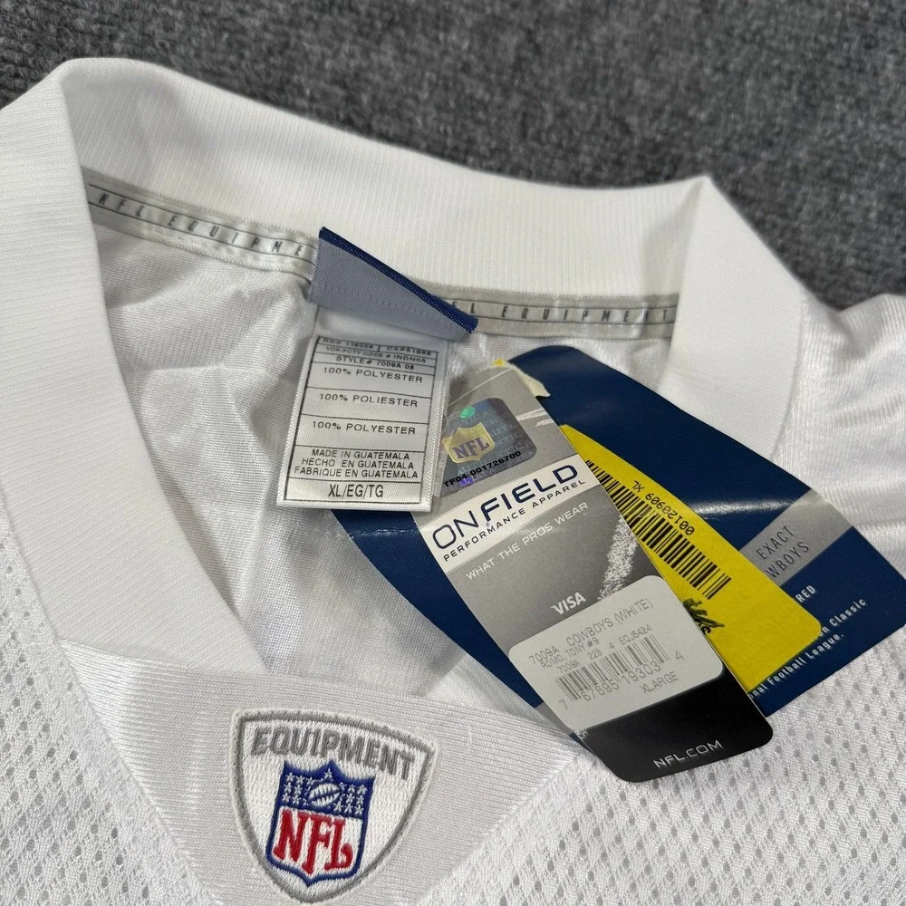 Dallas Cowboys Jersey Mens XL White NFL Football Tony Romo 9 Reebok On Field NWT